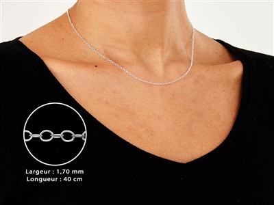 Catena A Maglia Forzatina 1,7 Mm, 40 Cm, Argento 925 - Immagine Standard - 3