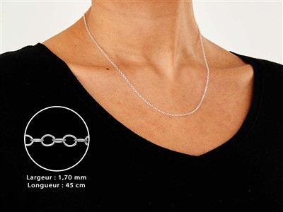 Catena A Maglia Forzat 1,7 Mm, 45 Cm, Argento 925 - Immagine Standard - 3
