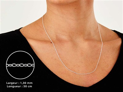 Catena A Maglie Forzate 1,3 Mm, 50 Cm, Argento 925 - Immagine Standard - 3