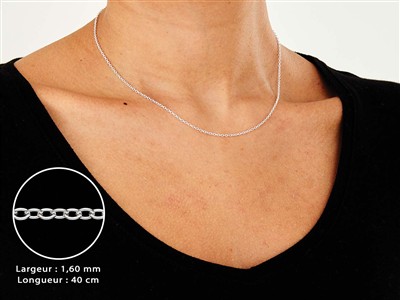 Catena A Maglia Forzat 1,6 Mm, 40 Cm, Argento 925 - Immagine Standard - 3