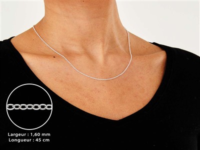 Catena A Maglia Marina 1,6 Mm, 45 Cm, Argento 925 - Immagine Standard - 3