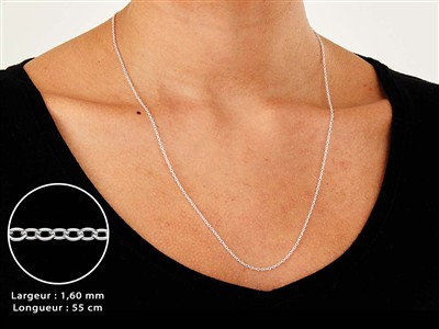 Catena A Maglie Forzate 1,6 Mm, 55 Cm, Argento 925 - Immagine Standard - 3