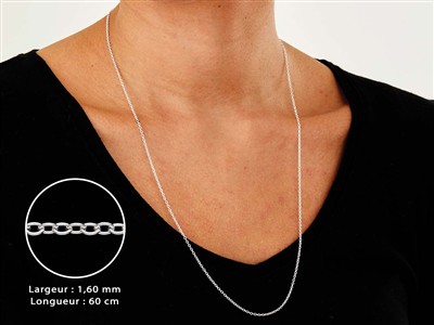 Catena A Maglie Forzate 1,6 Mm, 60 Cm, Argento 925 - Immagine Standard - 3