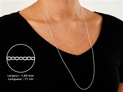 Catena A Maglia For\at 1,6 Mm, 71 Cm, Argento 925 - Immagine Standard - 3