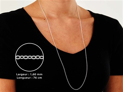 Catena A Maglia For\at 1,6 Mm, 76 Cm, Argento 925 - Immagine Standard - 3