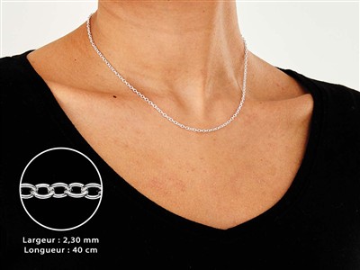 Catena A Maglie Forzat 2,3 Mm, 40 Cm, Argento 925 - Immagine Standard - 3