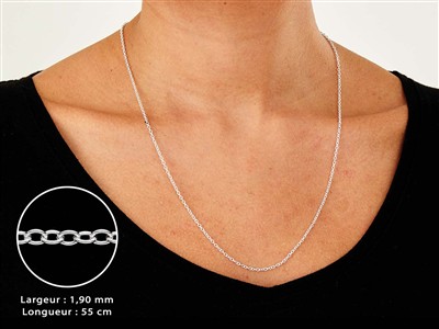 Catena A Maglie Forzat 1,9 Mm, 55 Cm, Argento 925 - Immagine Standard - 3