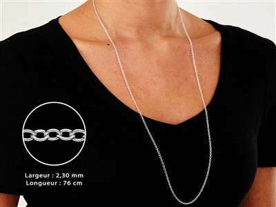 Catena A Maglie For\at 2,3 Mm, 76 Cm, Argento 925 - Immagine Standard - 3