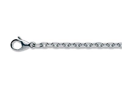 Catena Maglia Jaseron Taglio A Diamante Quadrato 2,30 Mm, 45 Cm, Argento 925