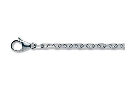 Catena Belcher Quadrata Con Taglio A Diamante 28/14 Senza Marchio Di Autenticità, 45 Cm, Argento 925 - Immagine Standard - 1