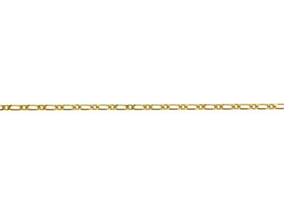 Catena Mesh Figaro Facce Alternate 11,4, 2,55 Mm, Oro Placcato 3 Micron