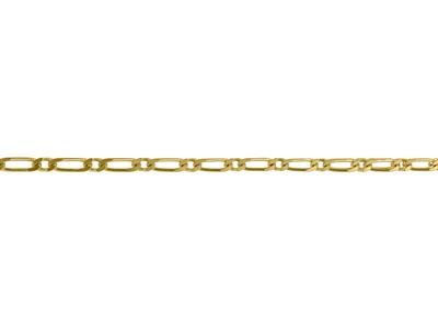 Catena Mesh Figaro Facce Alternate 11,4, 3,90 Mm, Oro Placcato 3 Micron