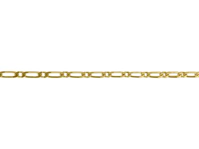 Catena Figaro 11, 4 Facce, 3,90 Mm, 3 Micron Placcati Oro