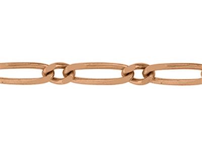 Catena A Maglie Figaro Alternate 11,1,50 Mm, Oro Rosa 18 Kt 4n. Rif. 00894