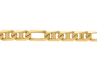 Catena Alternata Maglia Marine Battuta 13, MM 3,30, Oro Giallo 18 Carati. Rif.00316