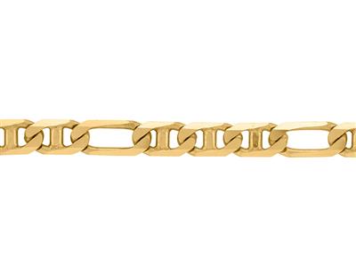 Catena Alternata Maglia Marine Battuta 1/3, MM 3,30, Oro Giallo 18 Carati. Rif.00316 - Immagine Standard - 2