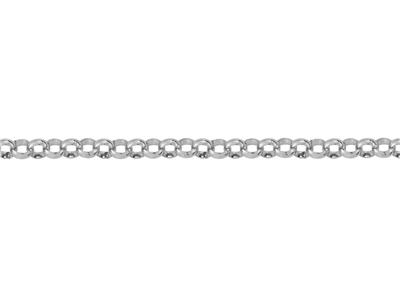 Catena Massiccia A Maglie Jaseron Da 2,60 Mm, In Oro Bianco 18k Rodiato Rif. 00419 - Immagine Standard - 3