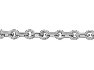 Catena Maglia Lente 3,80 Mm, Oro Bianco Rodiato 18k. Rif. 01238