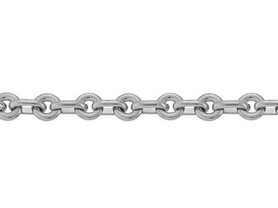 Catena Maglia Lente 3,80 Mm, Oro Bianco Rodiato 18k. Rif. 01238 - Immagine Standard - 2