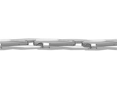 Catena Con Maglia Epi Massiccia E Diamantata Da 1,90 Mm, Oro Bianco 18carati Rodiato. Rif.20042 - Immagine Standard - 2