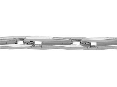 Massiccia Catena A Maglia Epi Con Taglio A Diamante Da 2,70 Mm, Oro Grigio 18 Carati Rodiato. Rif.20043