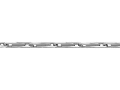 Massiccia Catena A Maglia Epi Con Taglio A Diamante Da 2,70 Mm, Oro Grigio 18 Carati Rodiato. Rif.20043 - Immagine Standard - 3