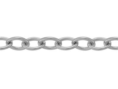 Catena Rete Forzatina Rotonda Leggera 1,20 Mm, Oro Bianco 18kt Pd 13. Rif. 00876