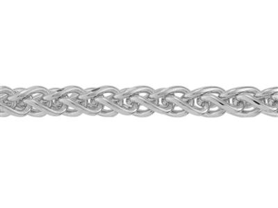 Robusta Catena A Maglia Palmier Condiamanti Da 1,20 Mm, Oro Bianco 18 Carati Rodiato. Rif. 20036