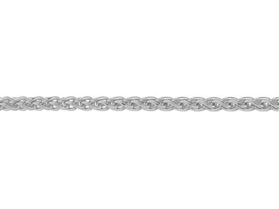 Catena Massiccia A Maglia Palmier Con Taglio A Diamante Da 3,20 Mm, Oro Bianco 18 Carati Rodiato. Rif. 20 - Immagine Standard - 3