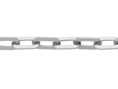 Catena A Maglie Rettangolari Da 2,70 Mm, Oro Grigio Rodiato 18k. Rif. 02016