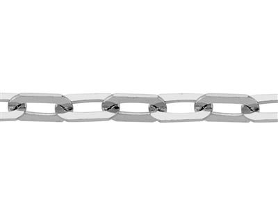 Catena A Maglie Rettangolari Da 2,70 Mm, Oro Grigio Rodiato 18k. Rif. 02016 - Immagine Standard - 2