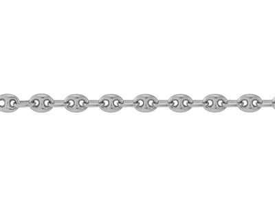 Massiccia Catena A Maglie Di Chicchi Di Caff} Da 7,50 Mm, Oro Bianco 18 Carati Bn. Rif. 01175 - Immagine Standard - 3