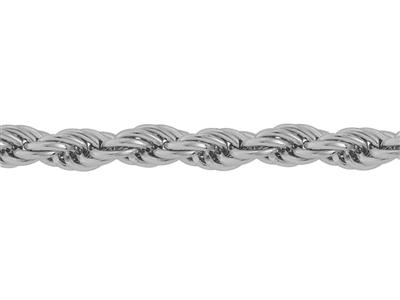 Catena A Corda Meccanica 1,50 Mm, Oro Bianco Rodiato 18k. Rif. 00602
