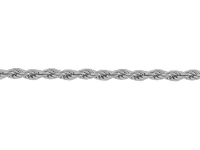 Catena A Corda Meccanica 1,50 Mm, Oro Bianco Rodiato 18k. Rif. 00602 - Immagine Standard - 3