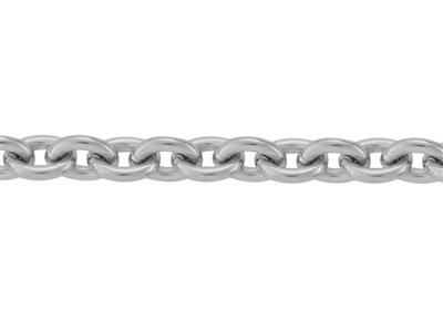 Catena Forzatina Rotonda 2 Mm, Oro Bianco 18kt Pd 13. Rif. 00350