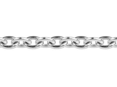 Catena Maglia Forzatina Rotonda 0,90 Mm, Oro Bianco 18kt Non Rodiata. Rif. 00325
