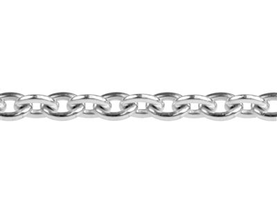 Catena Maglia Forzatina Rotonda 0,90 Mm, Oro Bianco 18kt Non Rodiata. Rif. 00325 - Immagine Standard - 2