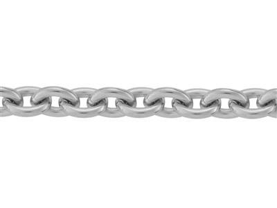 Catena Maglia Forzatina Rotonda 1,17 Mm, Oro Bianco 18kt Rodiato. Rif.00330