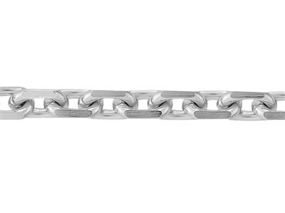 Catena Forzatina Maglia Romboidale 1,50mm, Oro Bianco 18kt Pd 13. Rif.00445
