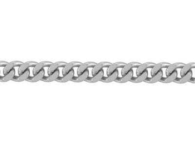 Catena Gourmette Diamantata Da 1 Mm, Oro Bianco 18 Carati Rodiato Ref.00230