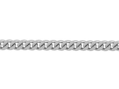 Catena Gourmette Diamantata Da 1 Mm, Oro Bianco 18 Carati Rodiato Ref.00230 - Immagine Standard - 2