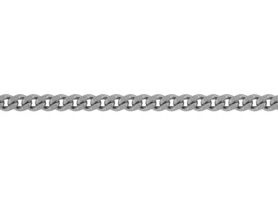 Catena Barbazzale Diamantata Da 1,40 Mm, Oro Bianco 18 Carati Rodiato.rif. 00240 - Immagine Standard - 3