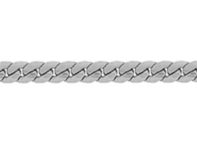 Catena A Maglie Inglesi Massicce 3 Mm, Oro Bianco 18 Ct Pd 10. Rif. 00642bis