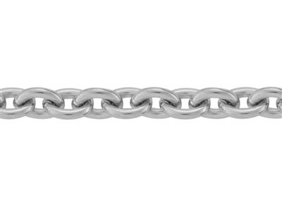 Catena Maglia Forzatina Rotonda 2,10 Mm, Oro Bianco 18kt Pd 13. Rif. 00355