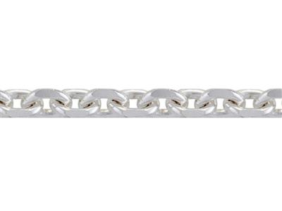 Catena Forzatina Maglia Romboidale 1,20mm, Oro Bianco 18kt Pd 13. Rif.00435