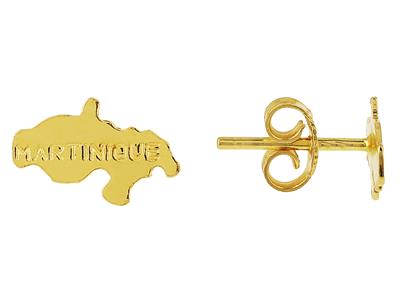 Orecchini Mappa Martinica, 8 X 12 Mm, Oro Giallo 750 - Immagine Standard - 1