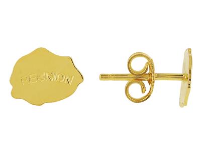 Orecchini Mappa Riunione, 8 X 10 Mm, Oro Giallo 750 - Immagine Standard - 1