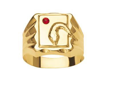 Chevalière Serpente Rosso Ossidato 15 Mm, Oro Giallo 18 Ct, Dito 62 Chiuso