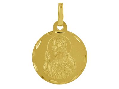 Medaglia Vergine Scapolare 16 Mm, Bifacciale, Oro Giallo 18 Ct. - Immagine Standard - 2