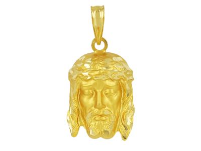 Medaglia Di Gesù 16 X 12 Mm, Oro Giallo 18 Carati - Immagine Standard - 1
